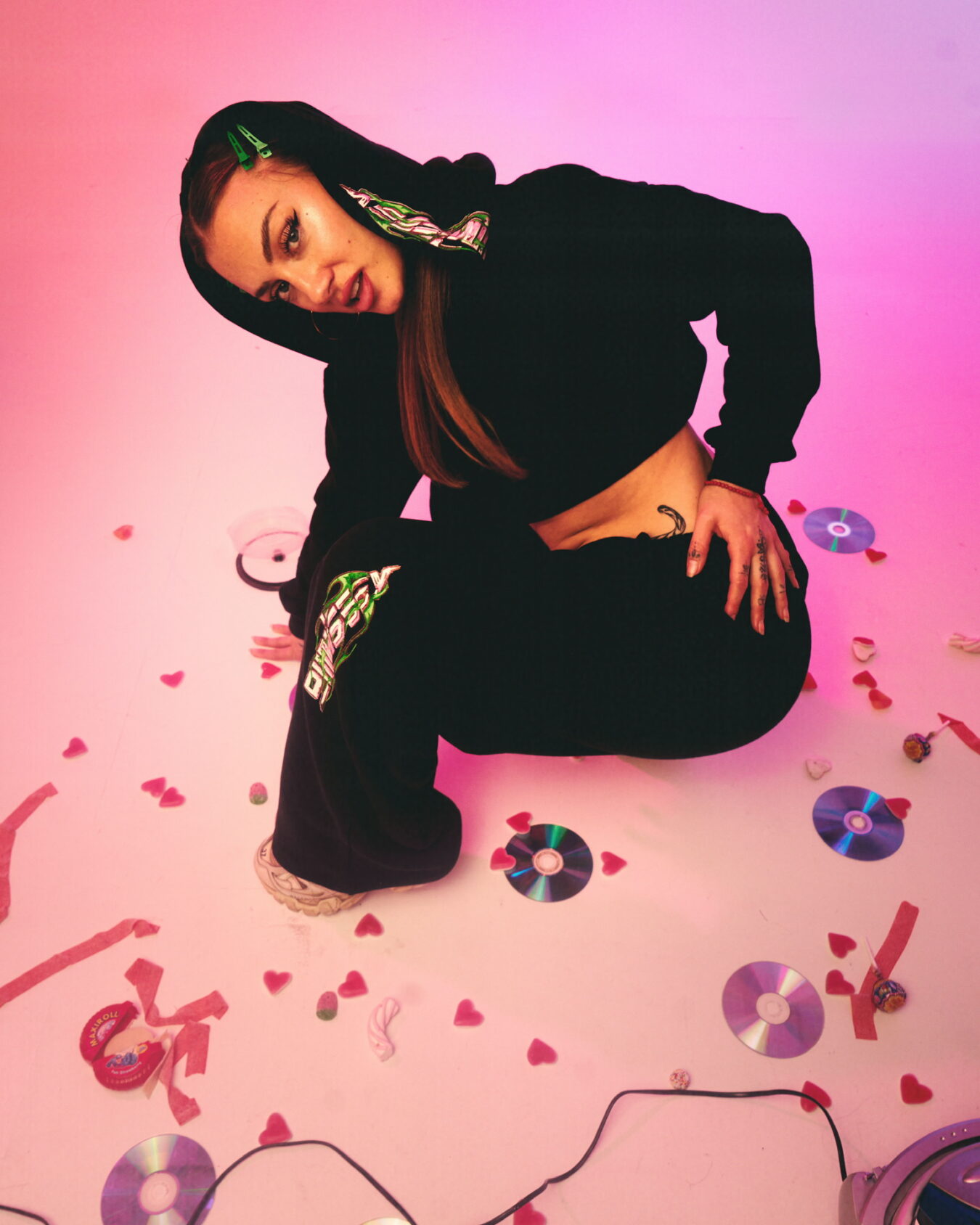 Sudadera corta negra