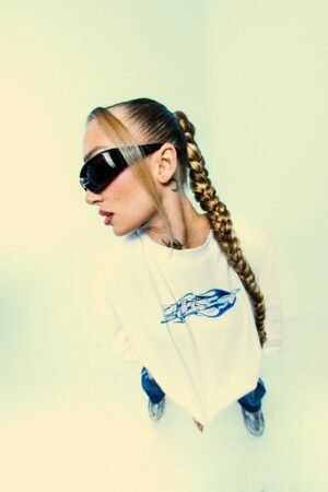 Camiseta blue face blanca